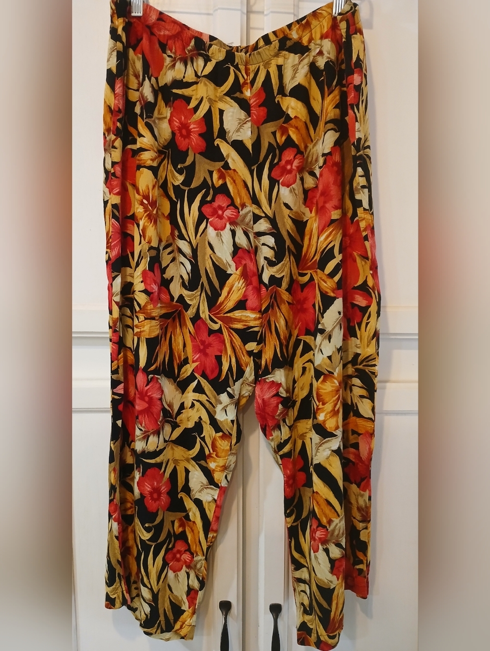 Monterey Bay Women's Wide Leg Floral Elastic Waist  Pants Size 2X